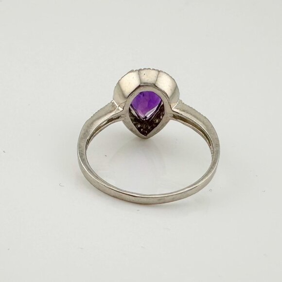 2.24 Carat Natural Amethyst Ring Size 8.25 - Sterling Silver Setting - Diamond A - Picture 12 of 16